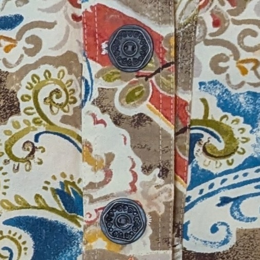 XL 16 Chico's Picasso Paisley Jacket Size 3 Button Front Casual Colorful - Picture 4 of 6